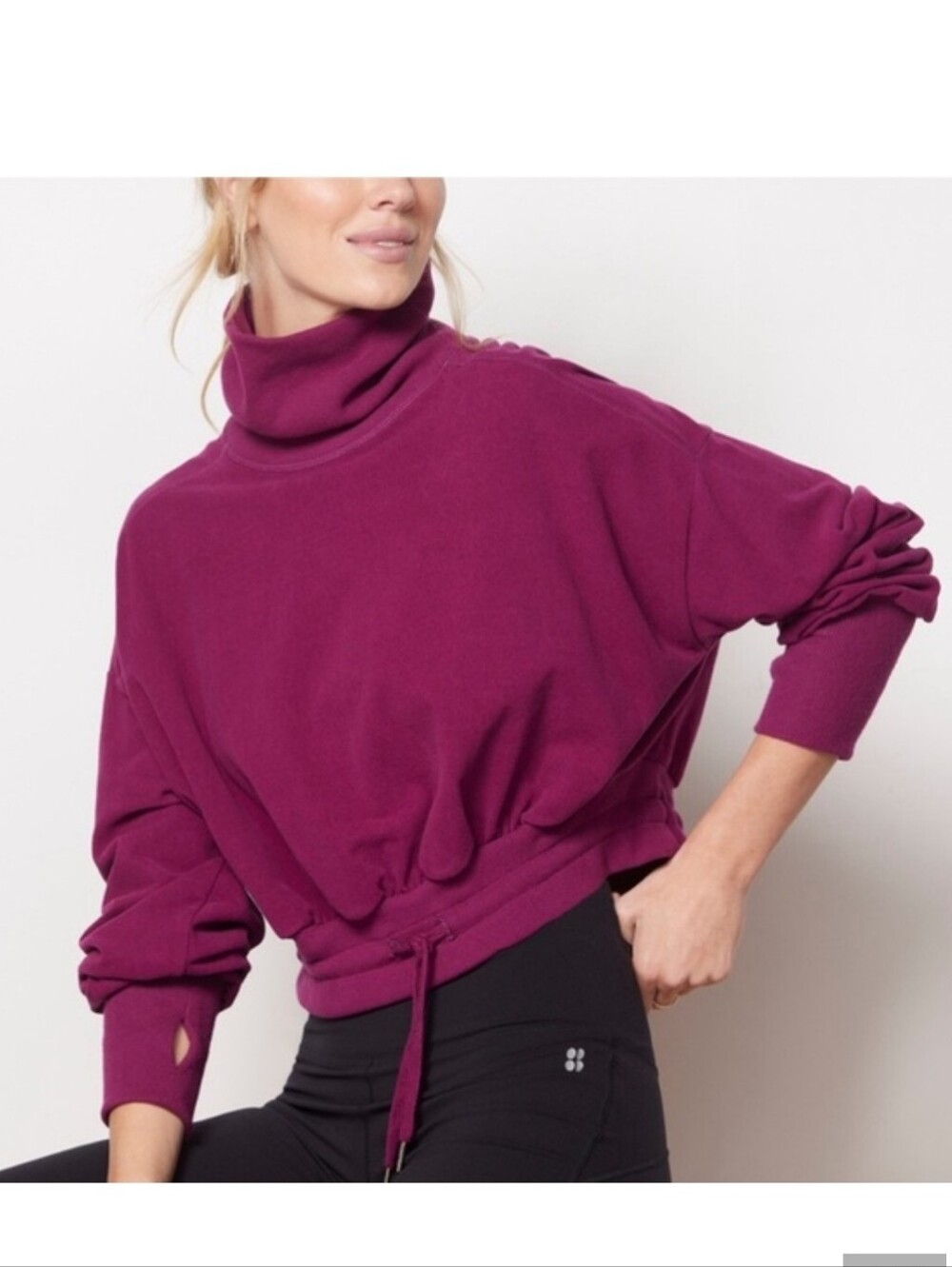Sweaty Betty Melody Luxe Fleece Pullover Sweatshirt XL Amaranth Pink Athleisure